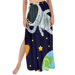 Space Seamless Pattern Illustration Maxi Chiffon Tie-up Sarong by Hannah976