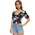 Space Seamless Pattern Cartoon Art Button up blouse View2