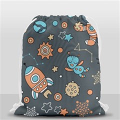 Space Seamless Pattern Art Drawstring Bag (small) by Hannah976