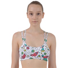 Space Cosmos Seamless Pattern Seamless Pattern Doodle Style Line Them Up Sports Bra by Hannah976