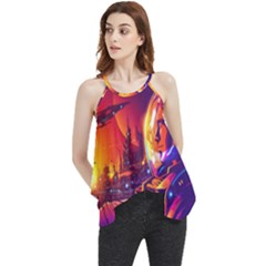 Far Future Human Colonization Flowy Camisole Tank Top by Hannah976