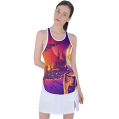 Far Future Human Colonization Racer Back Mesh Tank Top by Hannah976