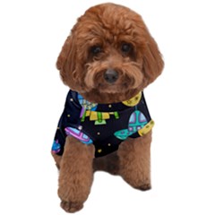 Seamless Pattern With Space Objects Ufo Rockets Aliens Hand Drawn Elements Space Dog T-shirt by Hannah976