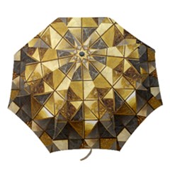 Golden Mosaic Tiles  Folding Umbrellas by essentialimage365