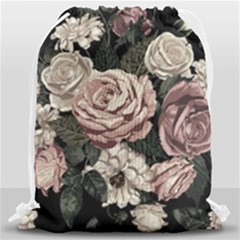 Elegant Seamless Pattern Blush Toned Rustic Flowers Drawstring Bag (large) by Hannah976