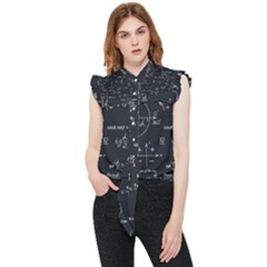 Mathematical Seamless Pattern With Geometric Shapes Formulas Frill Detail Shirt by Hannah976