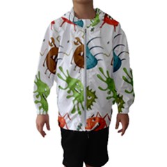 Dangerous Streptococcus Lactobacillus Staphylococcus Others Microbes Cartoon Style Vector Seamless P Kids  Hooded Windbreaker by Ravend