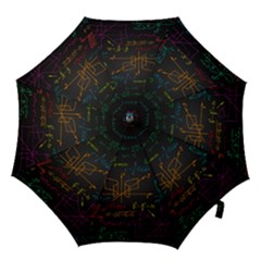 Mathematical Colorful Formulas Drawn By Hand Black Chalkboard Hook Handle Umbrellas (medium) by Ravend