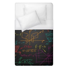 Mathematical Colorful Formulas Drawn By Hand Black Chalkboard Duvet Cover (single Size) by Ravend