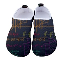 Mathematical Colorful Formulas Drawn By Hand Black Chalkboard Men s Sock-style Water Shoes by Ravend