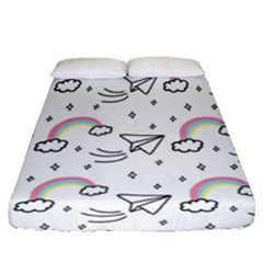 Abstract Classic Blue Background Fitted Sheet (queen Size) by Apen