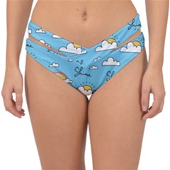 Sky Pattern Double Strap Halter Bikini Bottoms by Apen