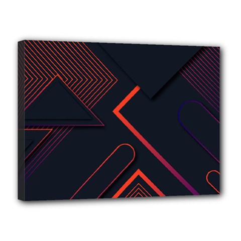 Gradient Geometric Shapes Dark Background Design Canvas 16  X 12  (stretched) by Apen