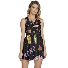 Cute Girl Things Seamless Background Sleeveless High Waist Mini Dress by Apen