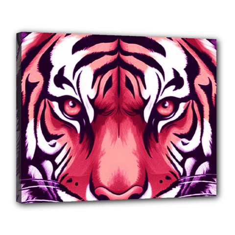 Tiger Design Canvas 20  X 16  (stretched) by TShirt44