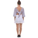Seamless Pattern With Cute Rabbit Character Tie Back Butterfly Sleeve Chiffon Top View2