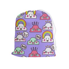 Cloud Seamless Pattern Drawstring Pouch (xl) by Apen