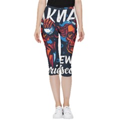 Make Devil Discovery  Inside Out Lightweight Velour Capri Leggings  by Saikumar