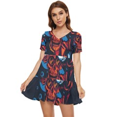 Make Devil Discovery  Tiered Short Sleeve Babydoll Dress by Saikumar