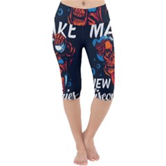 Make Devil Discovery  Lightweight Velour Cropped Yoga Leggings by Saikumar