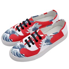 The Great Wave Of Kaiju Women s Classic Low Top Sneakers by Cendanart