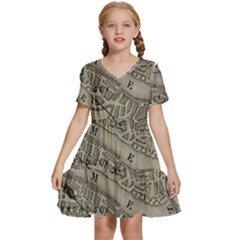 Vintage London Map Kids  Short Sleeve Tiered Mini Dress by Cendanart