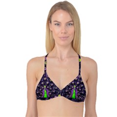 Peacock Bird Color Reversible Tri Bikini Top by Cendanart