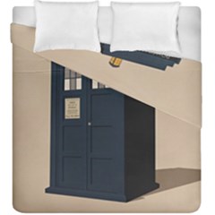 Tardis Doctor Who Minimal Minimalism Duvet Cover Double Side (king Size) by Cendanart