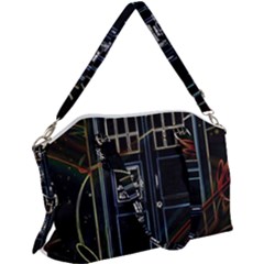 Tardis Doctor Who Magic Travel Macine Fantasy Canvas Crossbody Bag by Cendanart