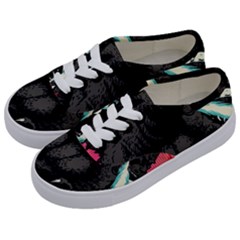 Godzilla Vintage Wave Kids  Classic Low Top Sneakers by Cendanart