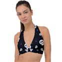 Skull Pattern Halter Plunge Bikini Top View1