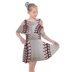 Baseball Kids  Shoulder Cutout Chiffon Dress by Ket1n9