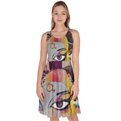Graffiti Mural Street Art Painting Knee Length Skater Dress With Pockets by Ket1n9
