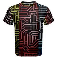 Circuit Board Seamless Patterns Set Men s Cotton T-shirt by Ket1n9