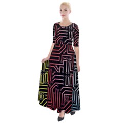 Circuit Board Seamless Patterns Set Half Sleeves Maxi Dress by Ket1n9