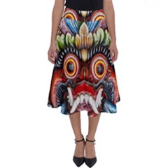 Wood Sculpture Bali Logo Perfect Length Midi Skirt by Ket1n9