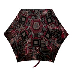 Chip Retro Technology Mini Folding Umbrellas by Cendanart