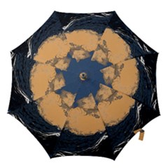 Wave Aesthetic Ocean Retro Sea Vintage Hook Handle Umbrellas (small) by Cendanart