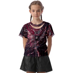 Chip Retro Technology Kids  Front Cut T-shirt by Cendanart