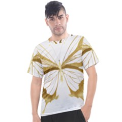 Simulated Gold Leaf Gilded Butterfly Men s Sport Top by essentialimage
