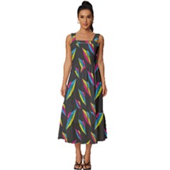Alien Patterns Vector Graphic Square Neckline Tiered Midi Dress by Ket1n9