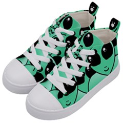 Art Alien Pattern Kids  Mid-top Canvas Sneakers by Ket1n9