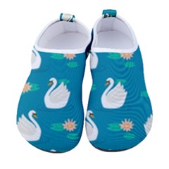 Elegant Swan Pattern With Water Lily Flowers Women s Sock-style Water Shoes by Ket1n9