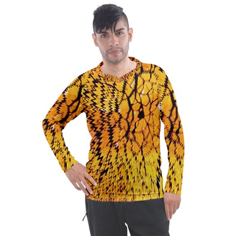 Yellow Chevron Zigzag Pattern Men s Pique Long Sleeve T-shirt by Ket1n9