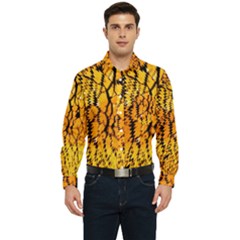 Black And White Chevron Men s Long Sleeve Pocket Shirt  by Ket1n9