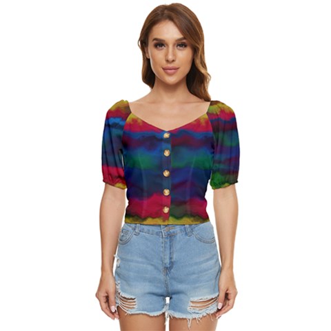 Watercolour Color Background Button Up Blouse by Ket1n9