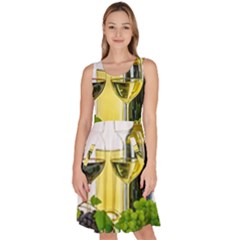 White Wine Red Wine The Bottle Knee Length Skater Dress With Pockets by Ket1n9