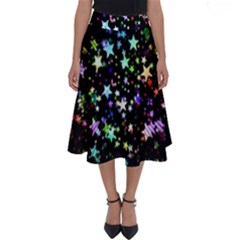 Christmas Star Gloss Lights Light Perfect Length Midi Skirt by Ket1n9