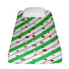 Christmas Paper Stars Pattern Texture Background Colorful Colors Seamless Fitted Sheet (single Size) by Ket1n9