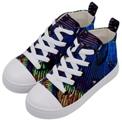 Peacock Feather Retina Mac Kids  Mid-top Canvas Sneakers by Ket1n9